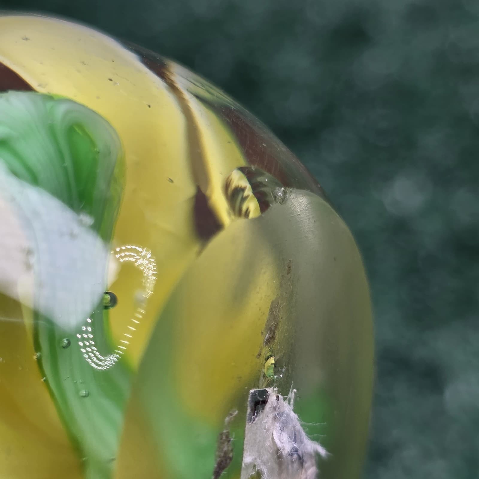 Vintage Murano Style Glass Hand Blown Paperweights Yellow Floral 2" Tall - Thumbnail 8