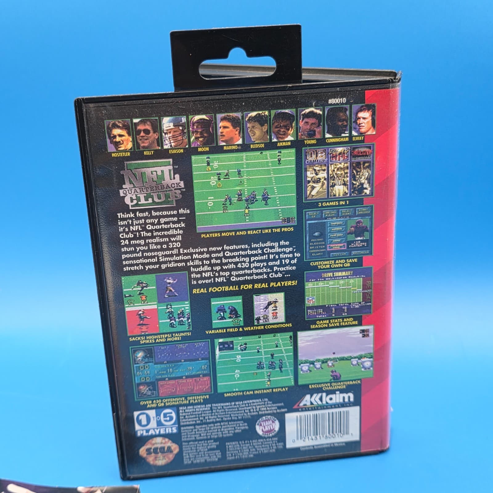 NFL Quarterback Club Video Game (Sega Genesis, 1994) CIB Complete Retro Tested - Thumbnail 6
