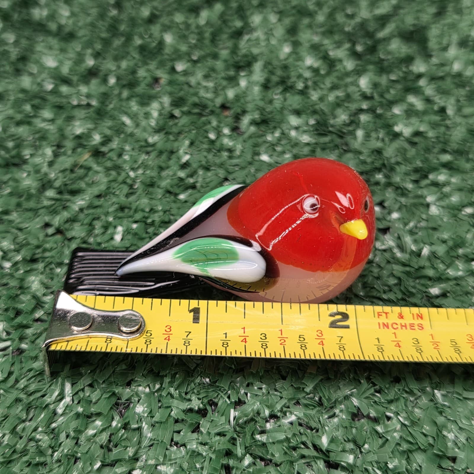 Murano Glass Baby Bird Lot of 3 Red and Green Birds - Thumbnail 7