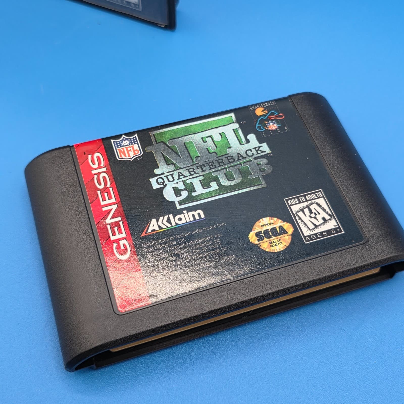NFL Quarterback Club Video Game (Sega Genesis, 1994) CIB Complete Retro Tested - Thumbnail 3
