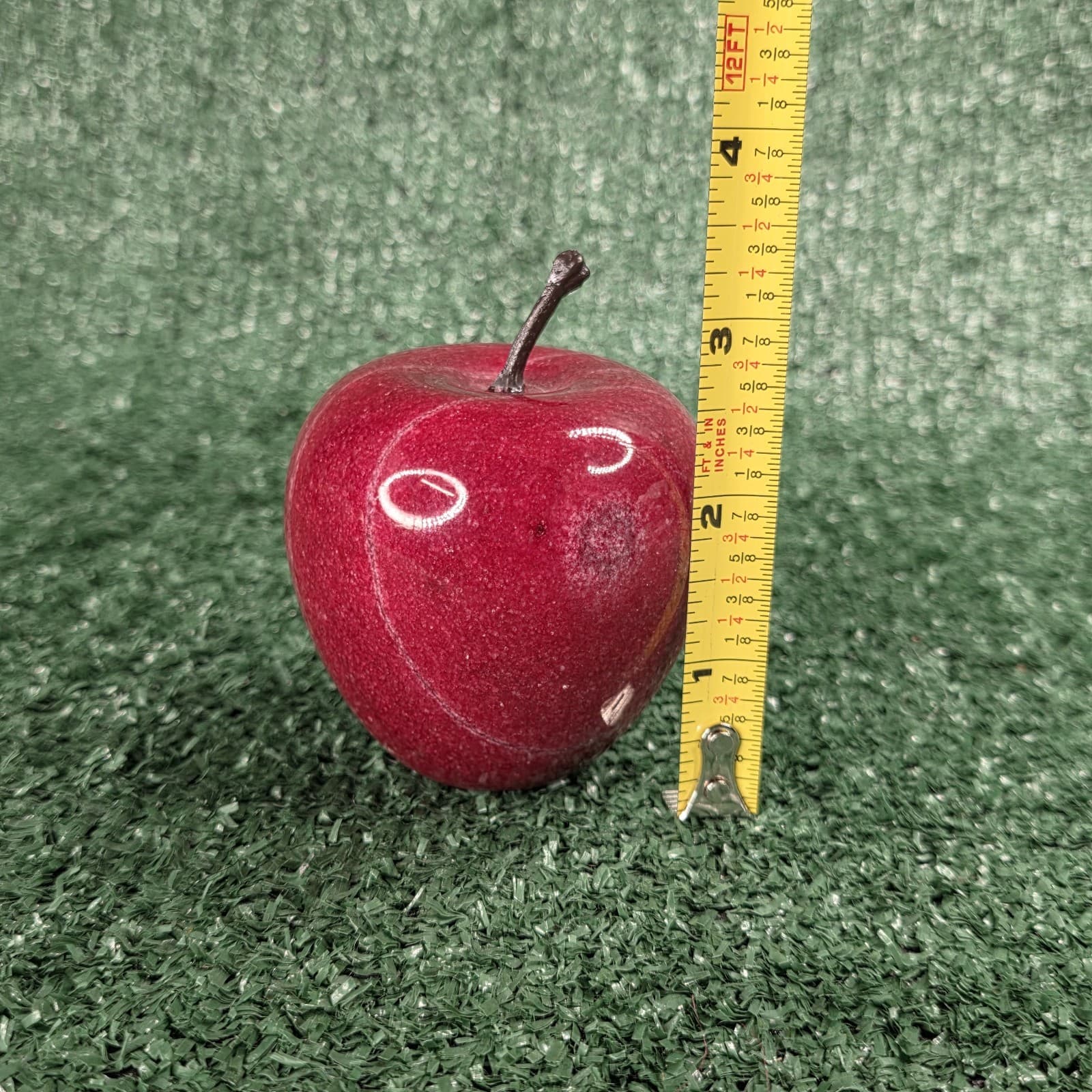 Vintage Red Marble Apple Paperweight Heavy Decorative Teacher Hostess Gift - Thumbnail 7