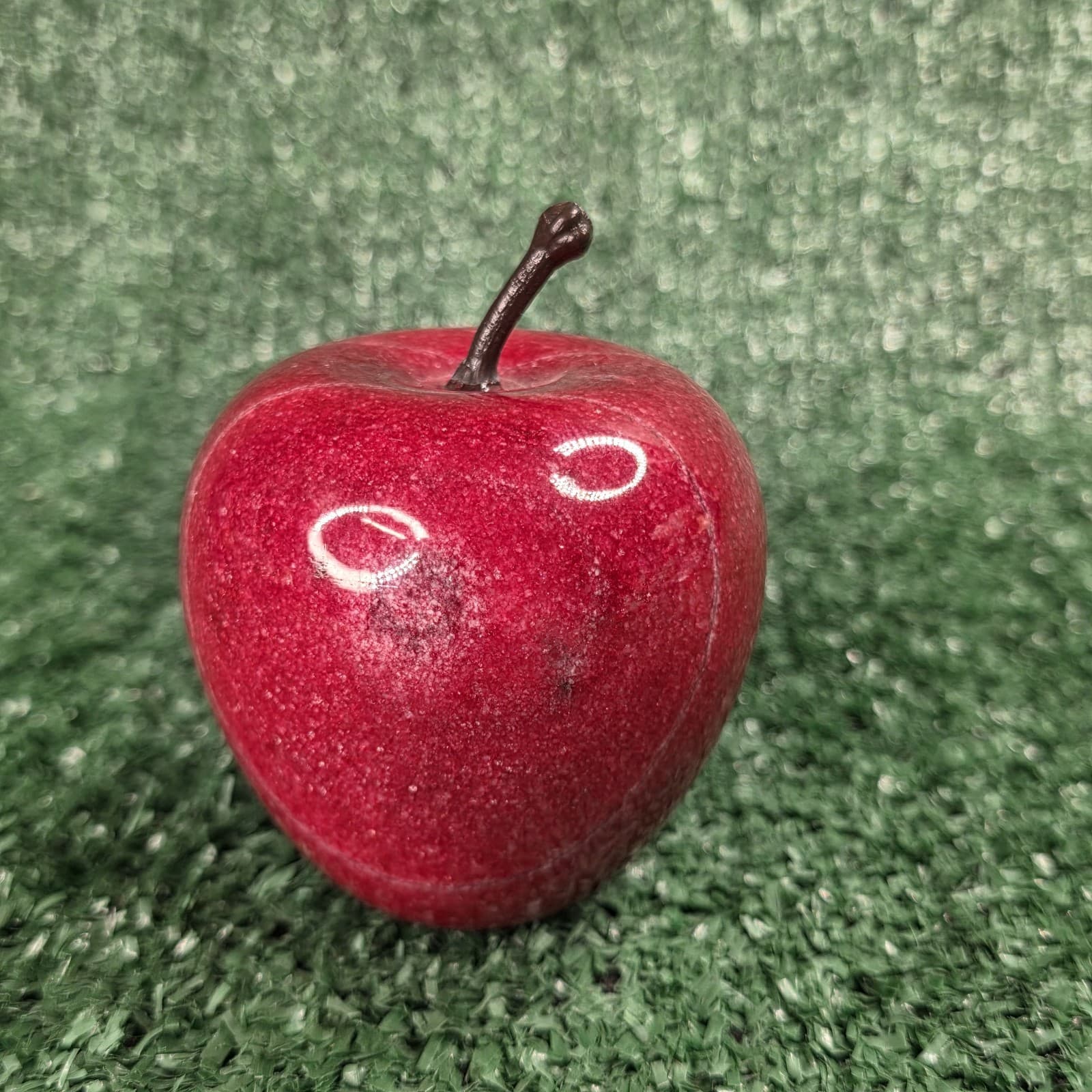 Vintage Red Marble Apple Paperweight Heavy Decorative Teacher Hostess Gift - Thumbnail 3