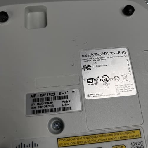 2 CISCO AIR-CAP1702I-B-K9 - Aironet 1702I Controller-Based Wireless Access Point - Thumbnail 6