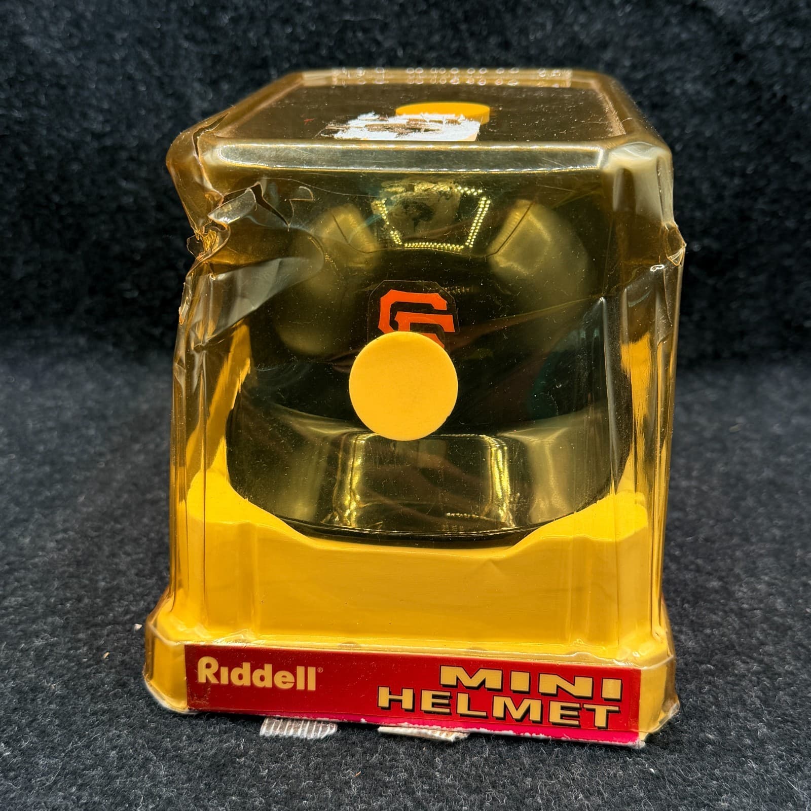 2006 Riddell SF Giants Mini Batters Helmet Sealed Yellowed Packaging - Thumbnail 2