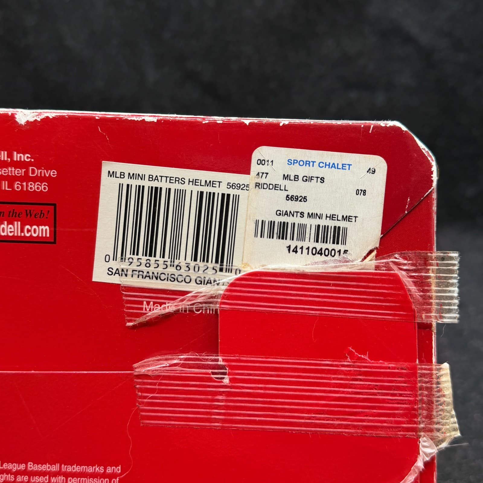 2006 Riddell SF Giants Mini Batters Helmet Sealed Yellowed Packaging - Thumbnail 8