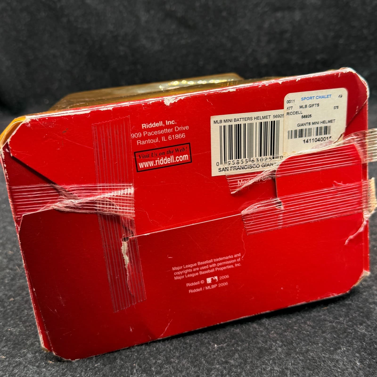 2006 Riddell SF Giants Mini Batters Helmet Sealed Yellowed Packaging - Thumbnail 7