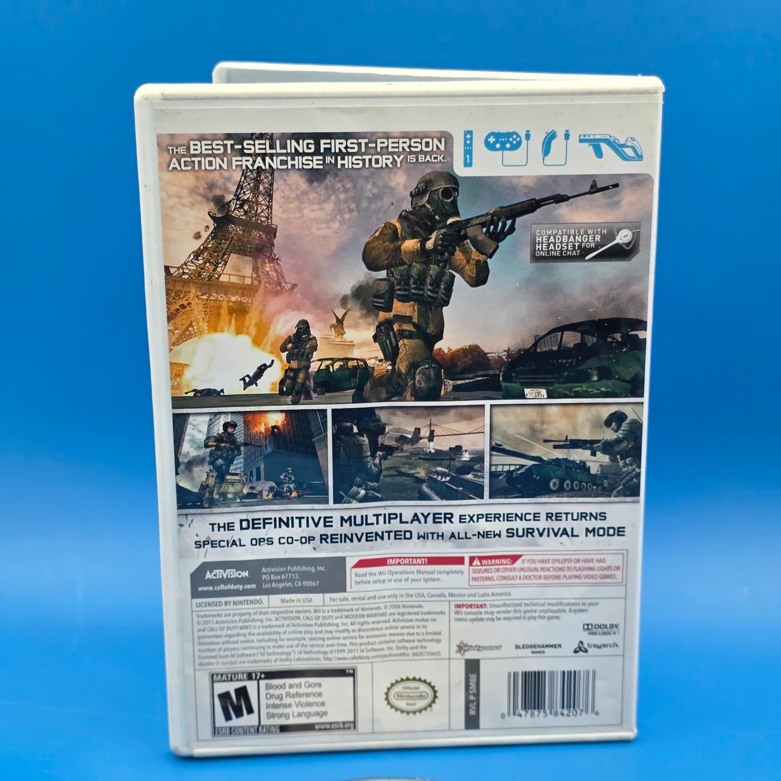 Call of Duty: Modern Warfare 3 (Nintendo Wii, 2011) NO MANUAL - Thumbnail 3