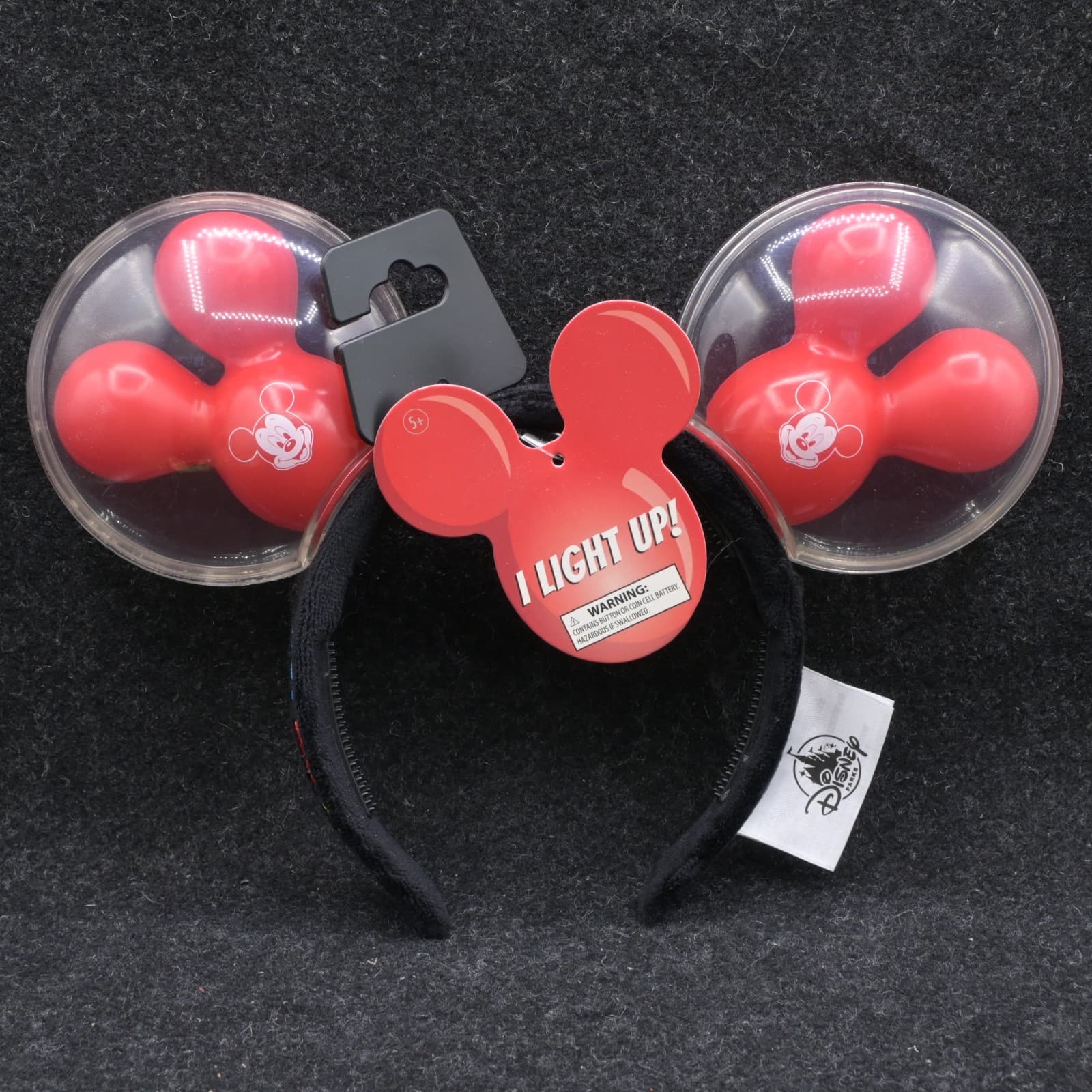 DISNEY PARKS Mickey Mouse Red Balloon Ears Headband Light Up New NWT