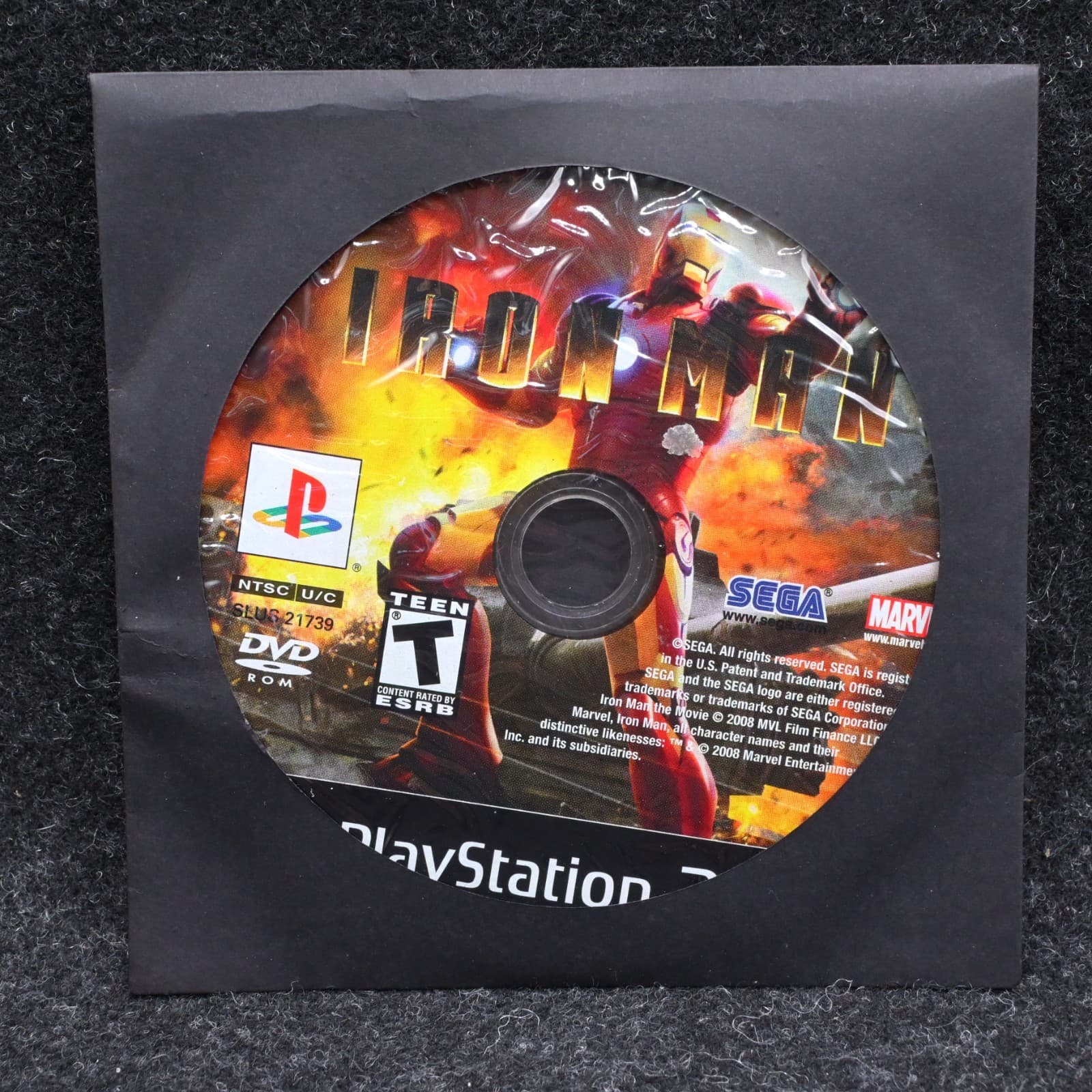 Iron Man (Sony PlayStation 2, 2008) PS2 DISC ONLY WORKS MARVEL
