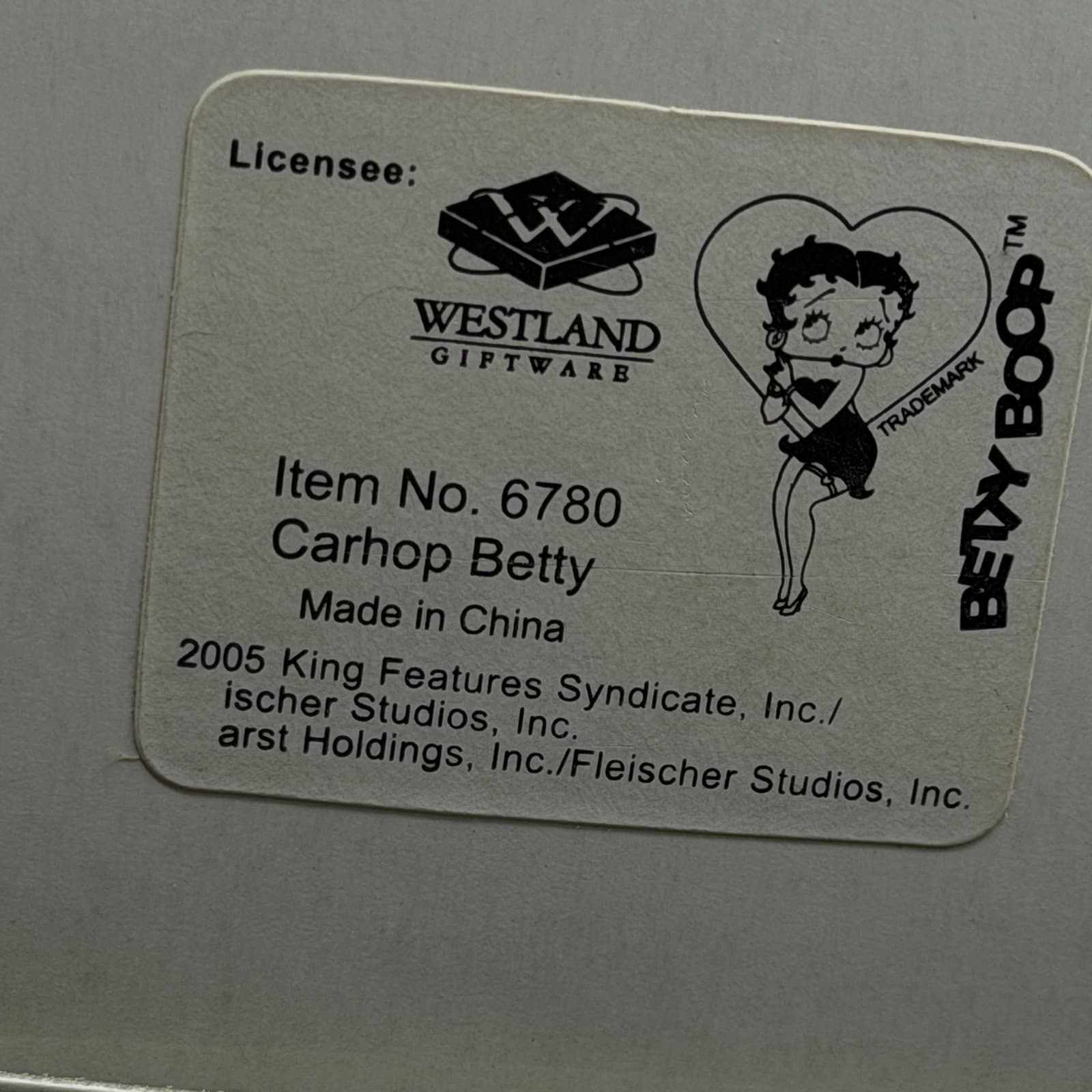 Betty Boop Waitress Car Hop Figurine 9.5in, Shorts, Roller Skates Boop Cola 6780 - Thumbnail 6