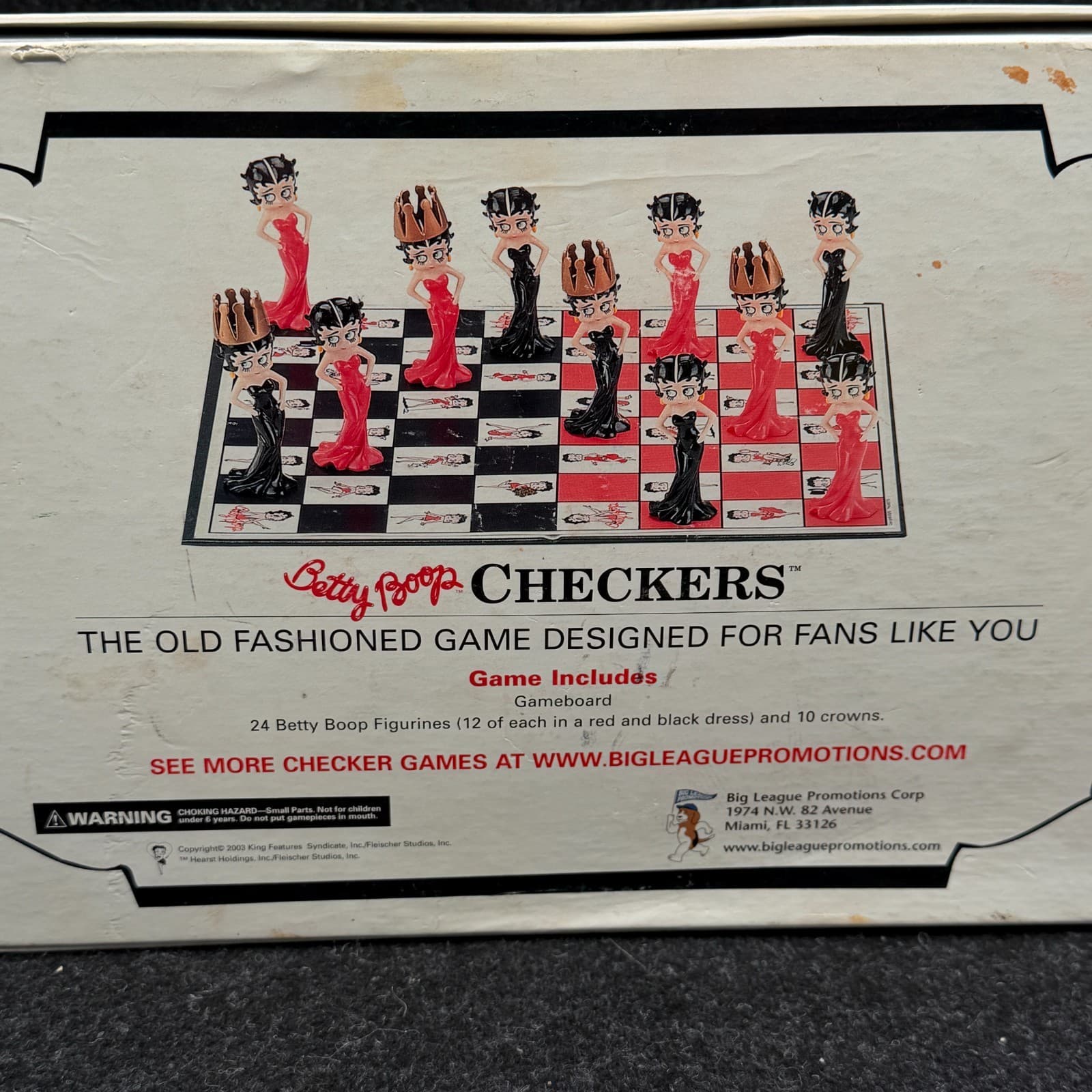 Vtg Betty Boop Checkers Game 2003 Big League Productions, King Features - Thumbnail 7