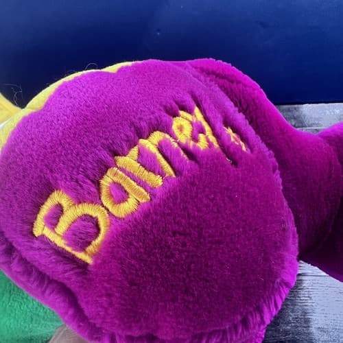 Vintage 1992 Dakin BARNEY Plush Purple Dinosaur Stuffed Animal 20" Lyons T-Shirt - Thumbnail 3