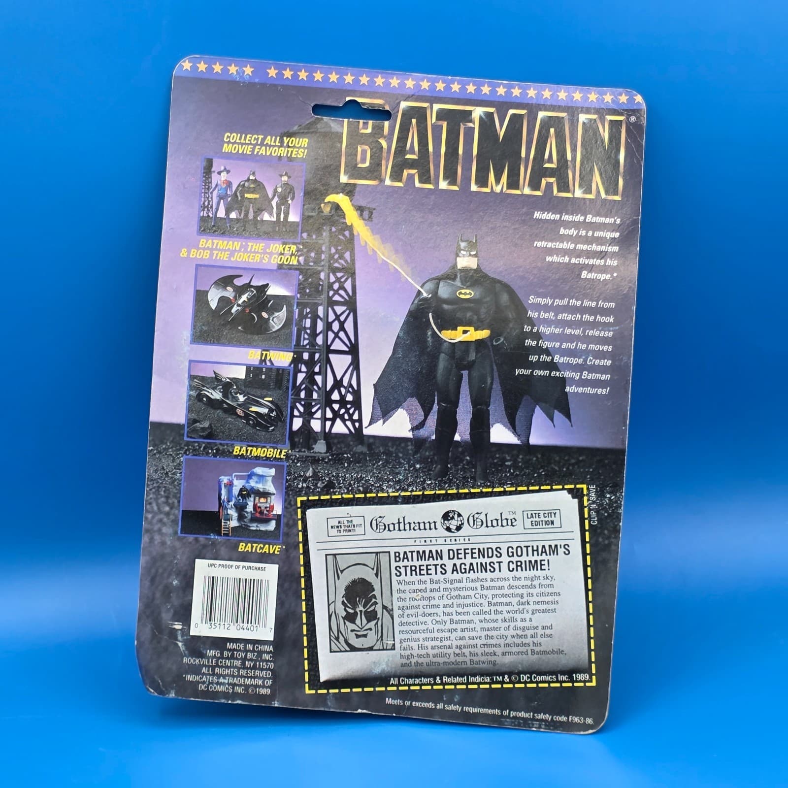 Batman Bat-Rope DC Comics 1989 Toy Biz Action Figure #4401 - Thumbnail 4