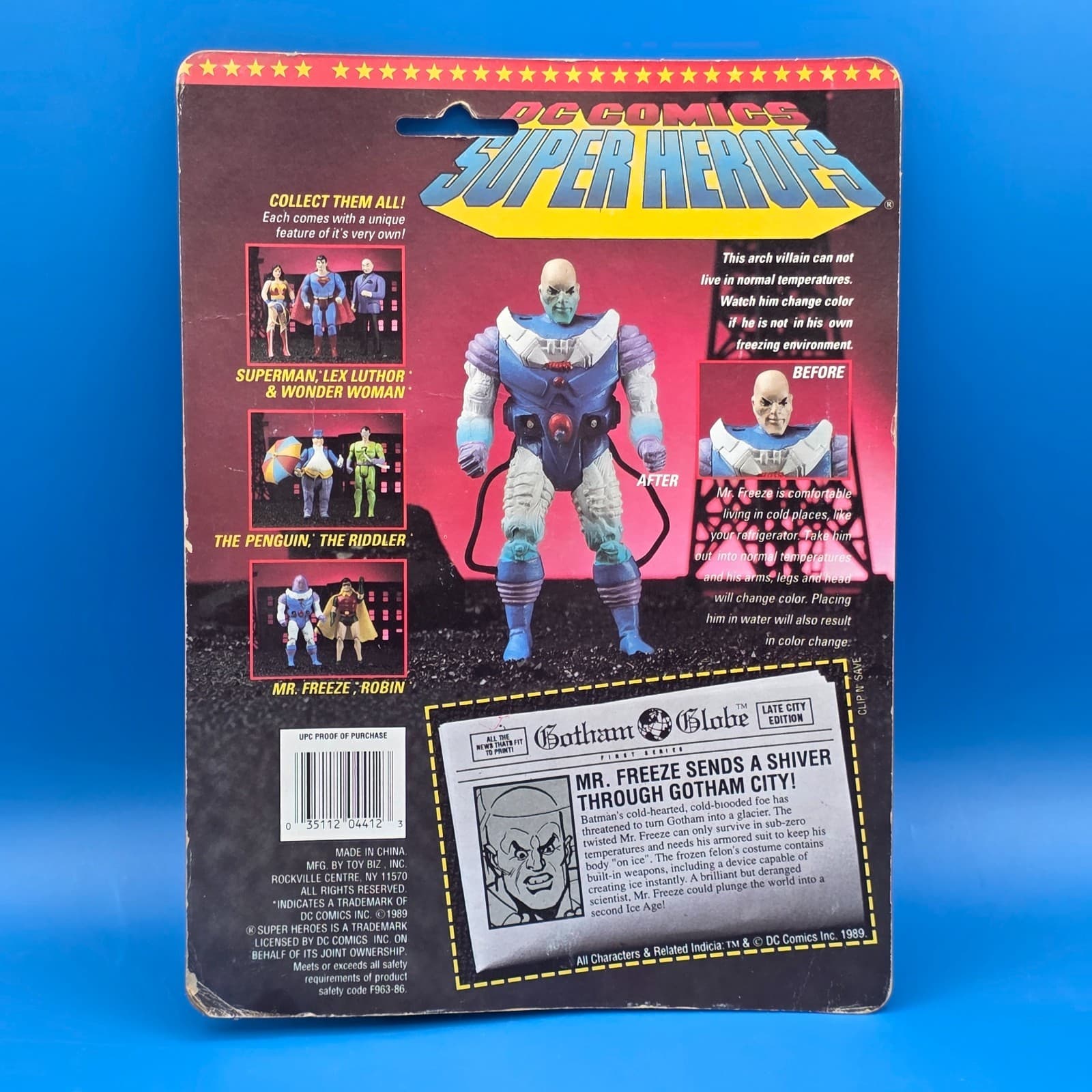 DC Comics Super Heroes Mr. Freeze Action Figure 1989 ToyBiz Vintage NEW - Thumbnail 4