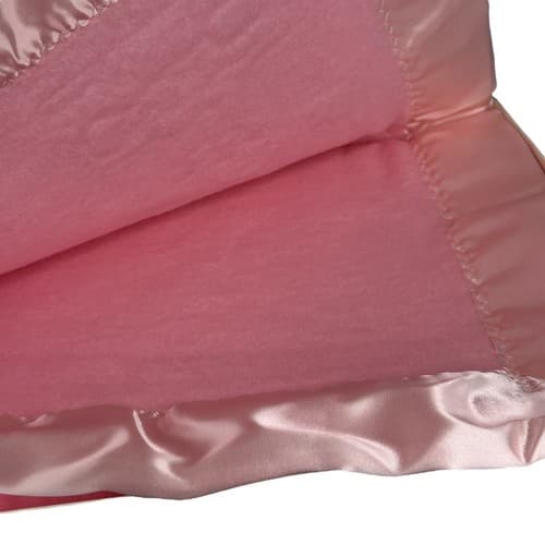 Vintage 80s Triboro Baby Blanket Humpty Dumpty Pink 36 x 50" Satin Binding Trim - Thumbnail 8