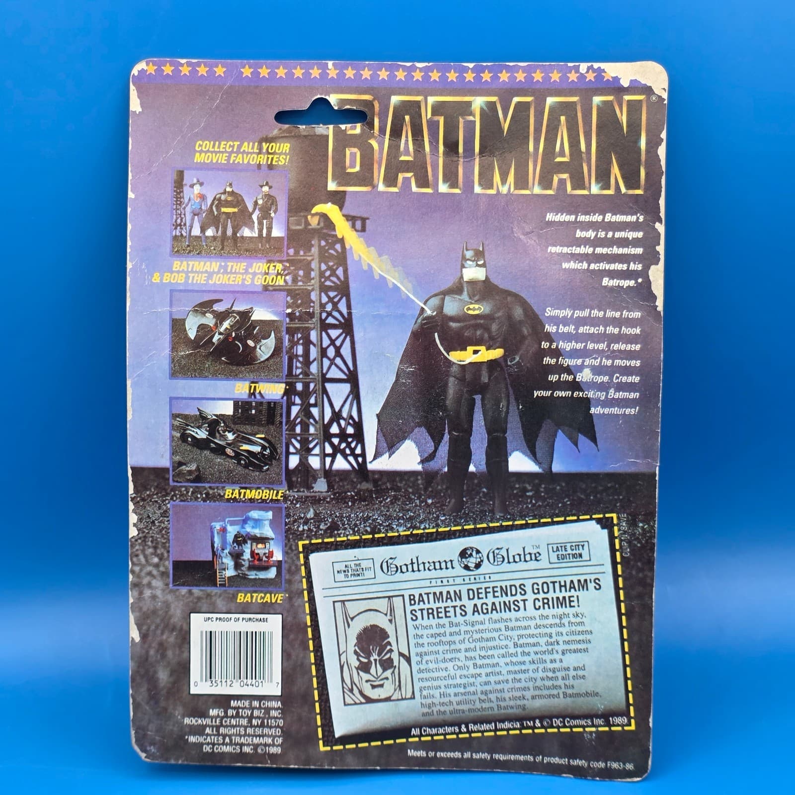 Batman Bat-Rope DC Comics 1989 Toy Biz Action Figure #4401 - Thumbnail 5