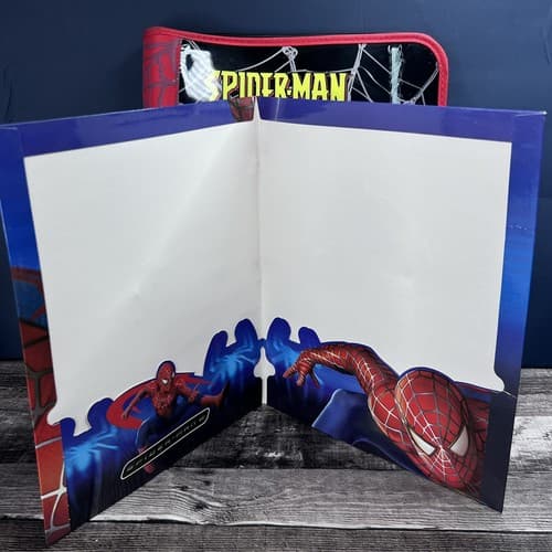 VTG 2003 Starpoint Marvel Spiderman 3 Ring Zippered Binder & Folder 3D Spiderman - Thumbnail 5
