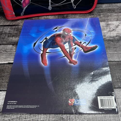 VTG 2003 Starpoint Marvel Spiderman 3 Ring Zippered Binder & Folder 3D Spiderman - Thumbnail 3