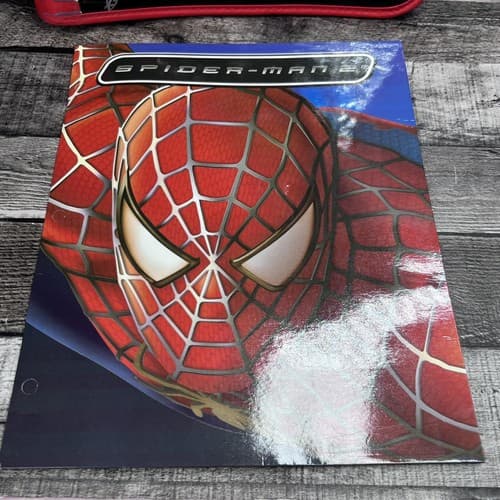 VTG 2003 Starpoint Marvel Spiderman 3 Ring Zippered Binder & Folder 3D Spiderman - Thumbnail 2