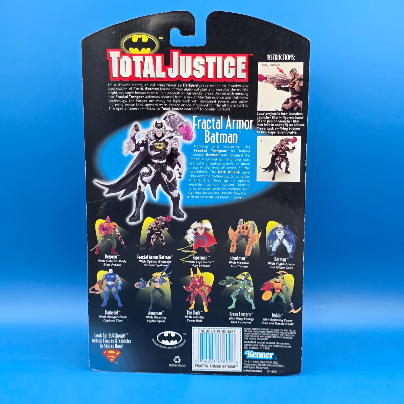 Fractal Armor Batman Total Justice DC Action Figure Vintage Kenner 1996 90's New - Thumbnail 3