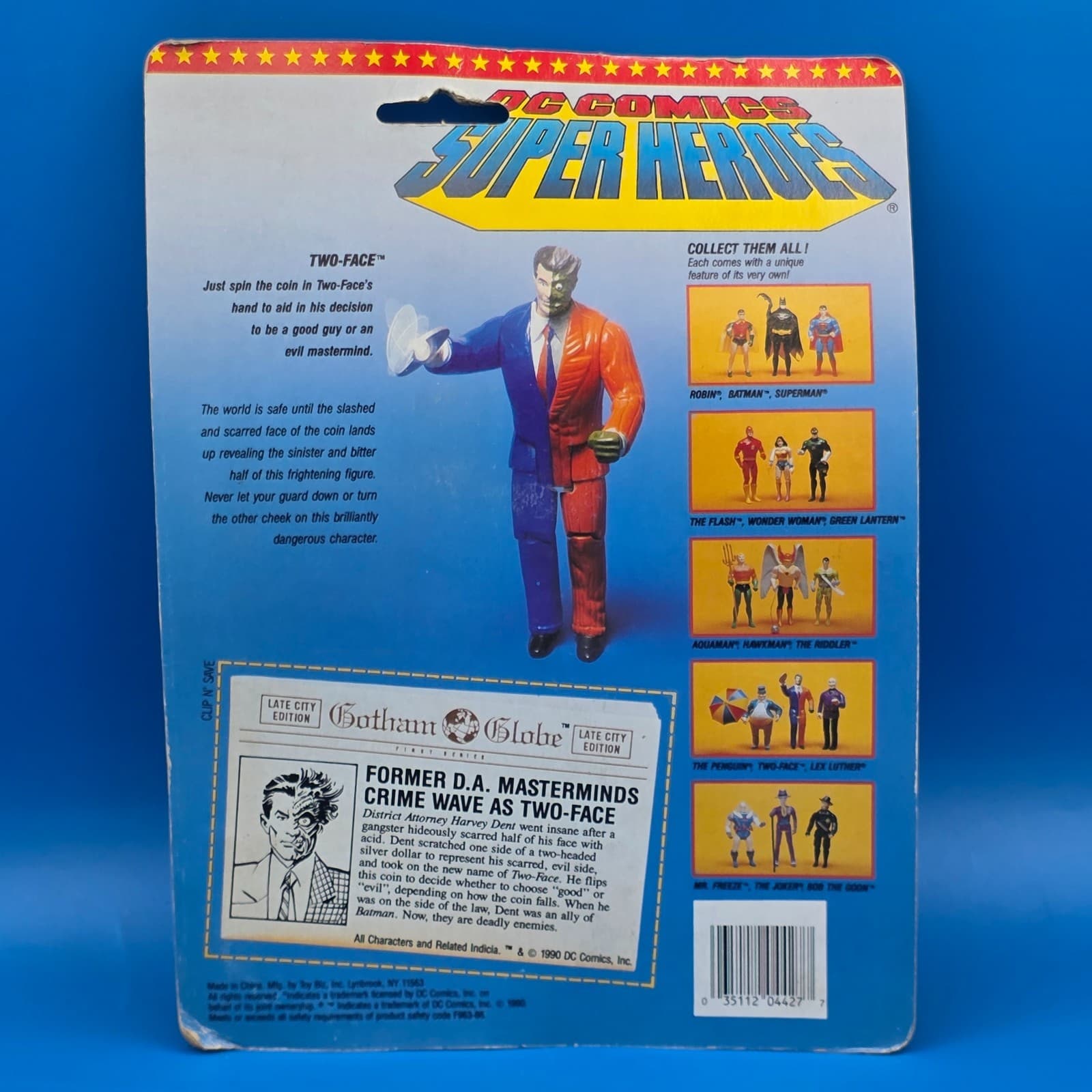 DC Comics Super Heroes TWO FACE Villain Action Figure Toy Biz 1990 ToyBiz ~NEW~ - Thumbnail 5