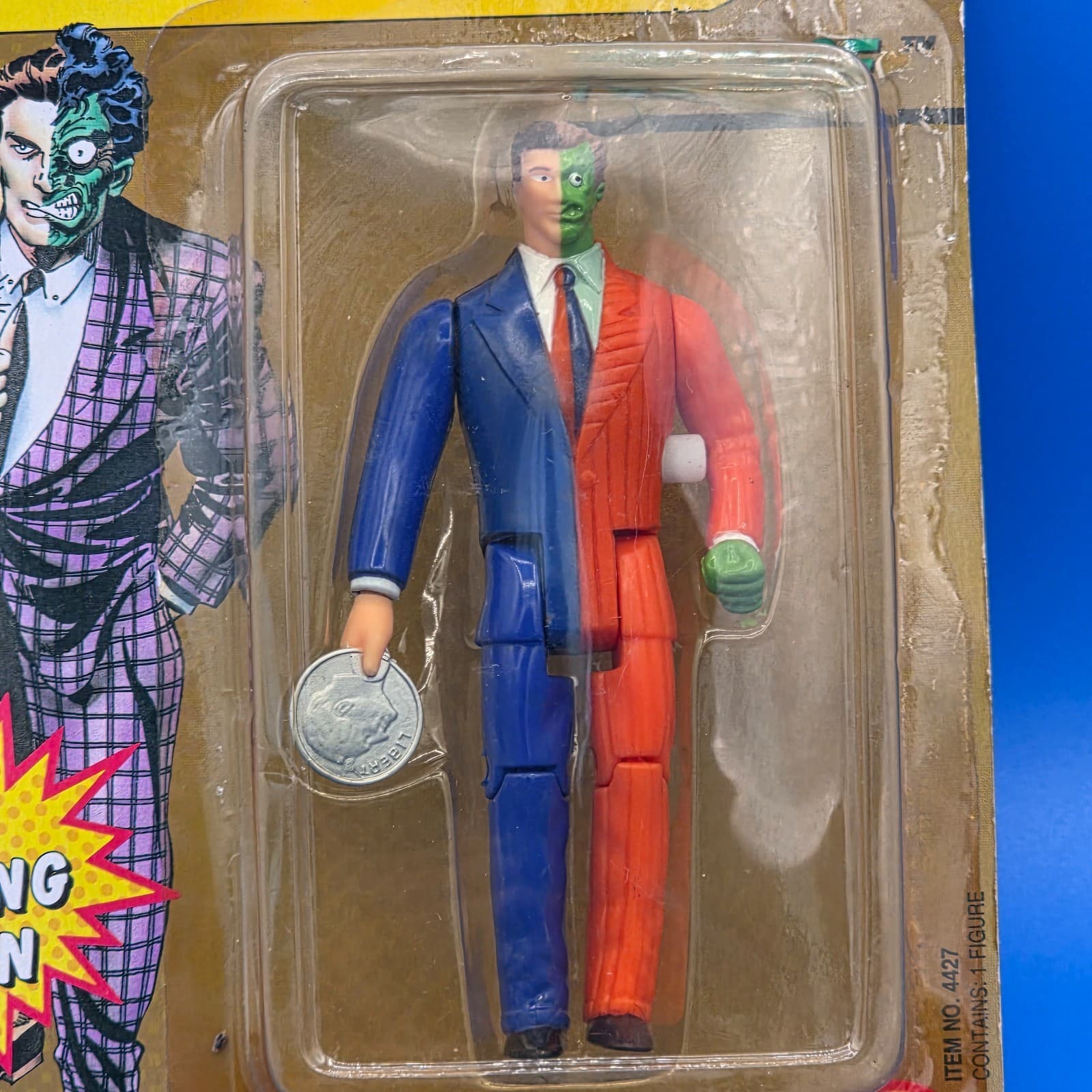 DC Comics Super Heroes TWO FACE Villain Action Figure Toy Biz 1990 ToyBiz ~NEW~ - Thumbnail 2