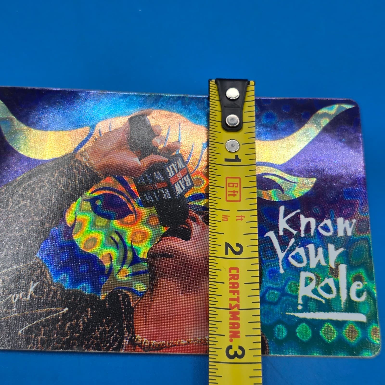 2000 WWF Wrestling vending Prism sticker The Rock Dwayne Johnson know your role - Thumbnail 2