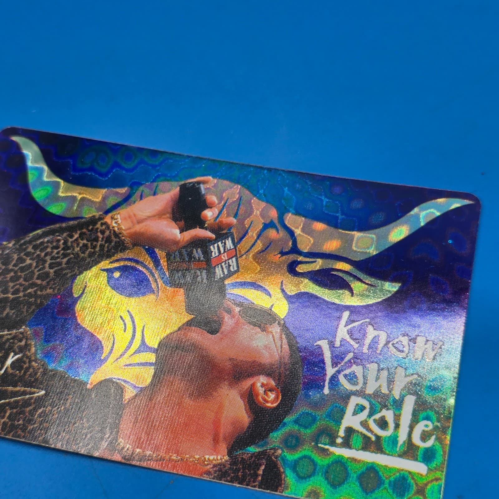 2000 WWF Wrestling vending Prism sticker The Rock Dwayne Johnson know your role - Thumbnail 6