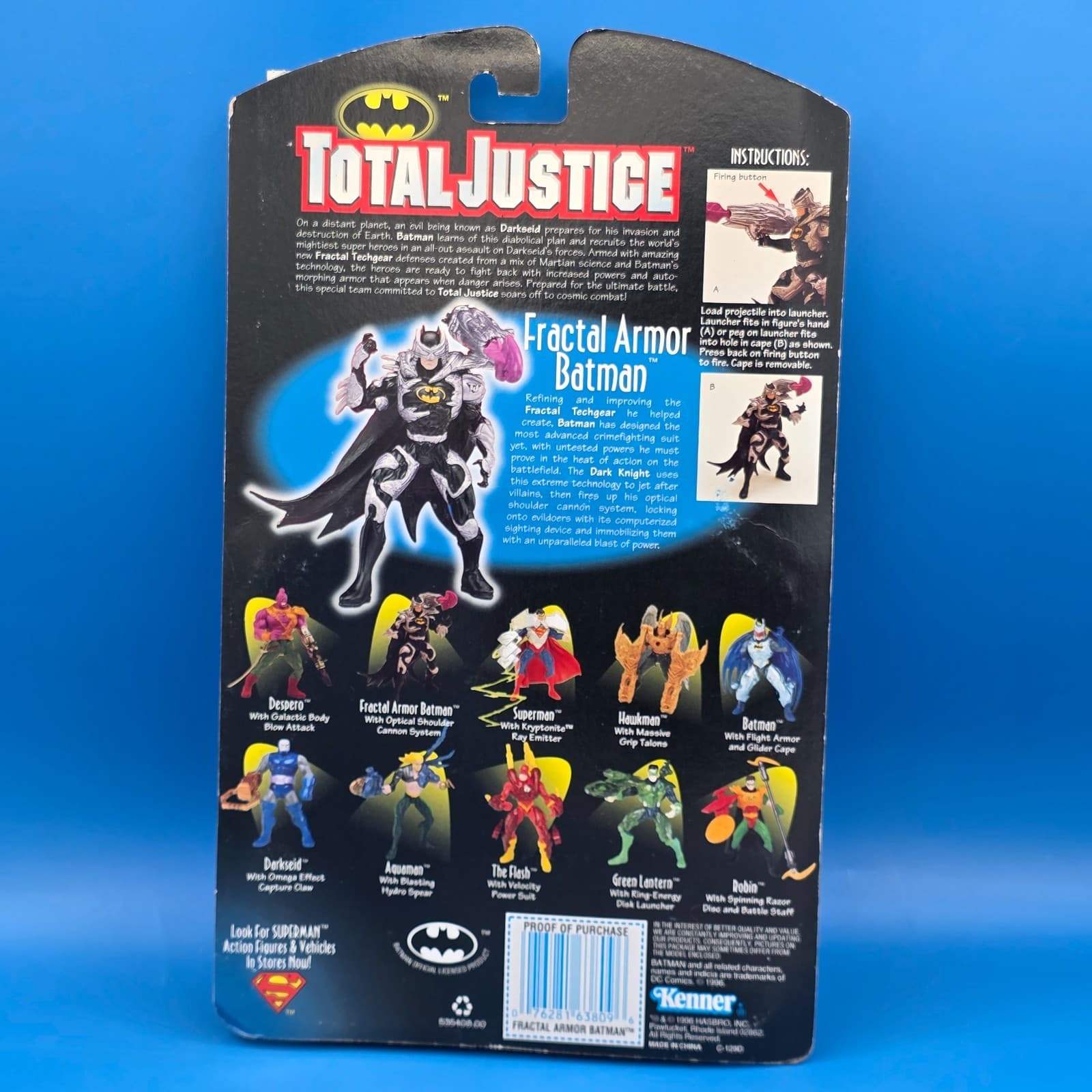 Fractal Armor Batman Total Justice DC Action Figure Vintage Kenner 1996 90's New - Thumbnail 5