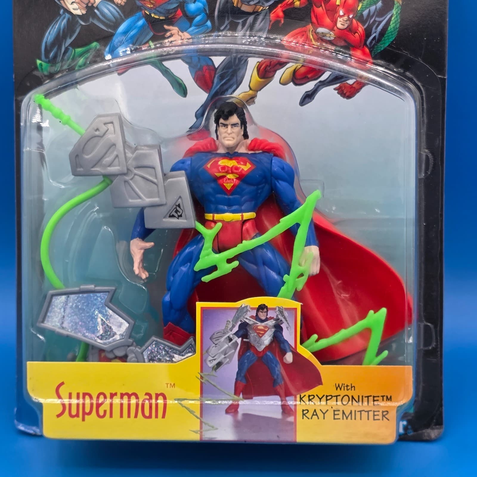 Total Justice SUPERMAN Action Figure with Kryptonite Ray Emitter circa 1996 MIB - Thumbnail 2