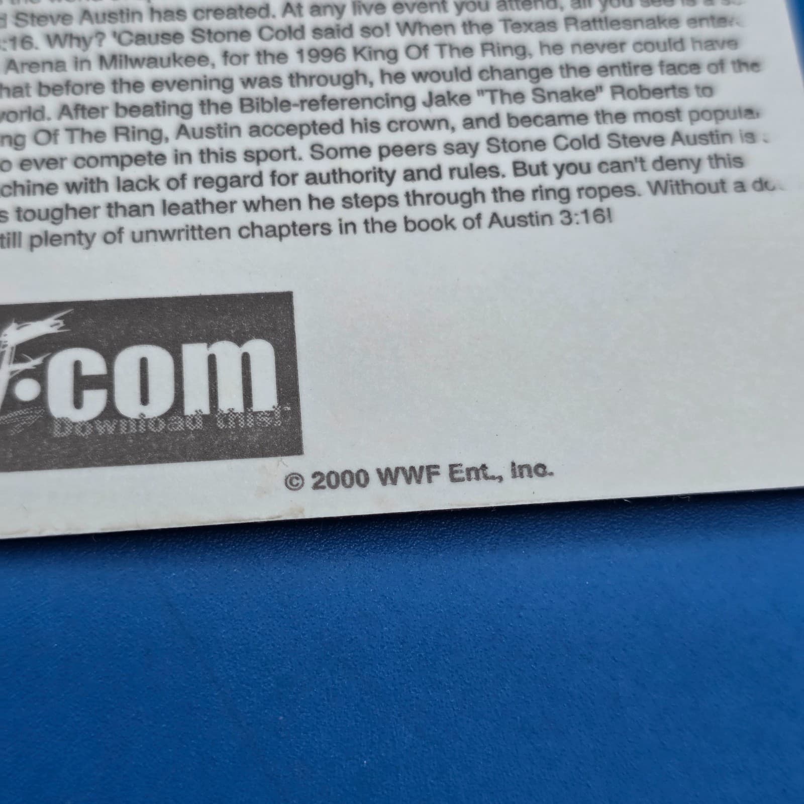 2000 WWF Wrestling vending sticker Stone Cold Steve Austin - Thumbnail 3