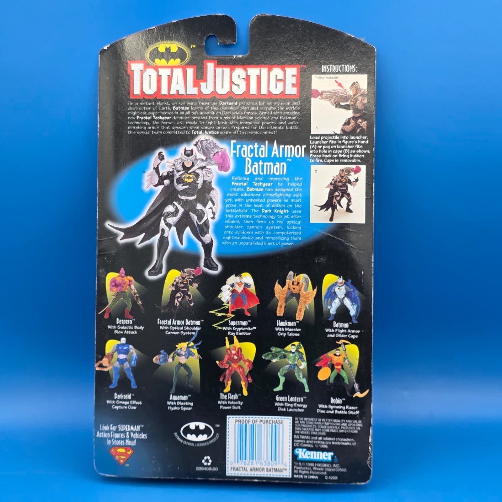 Fractal Armor Batman Total Justice DC Action Figure Vintage Kenner 1996 90's New - Thumbnail 5