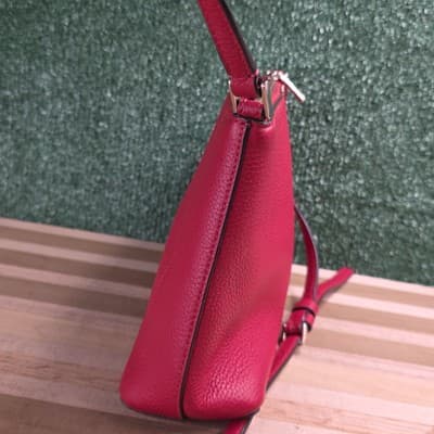 Kate Spade New York Red Pebble Leather Crossbody Bag Purse - Thumbnail 7
