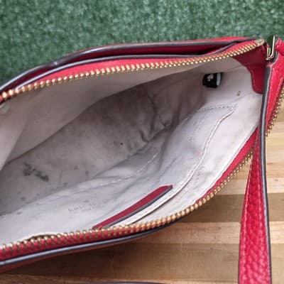 Kate Spade New York Red Pebble Leather Crossbody Bag Purse - Thumbnail 10