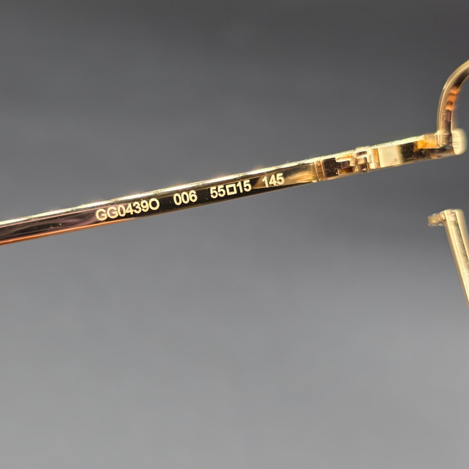 FOR PARTS OR REPAIR GUCCI GG0439O 006 GOLD AUTHENTIC FRAMES EYEGLASSES - Thumbnail 2