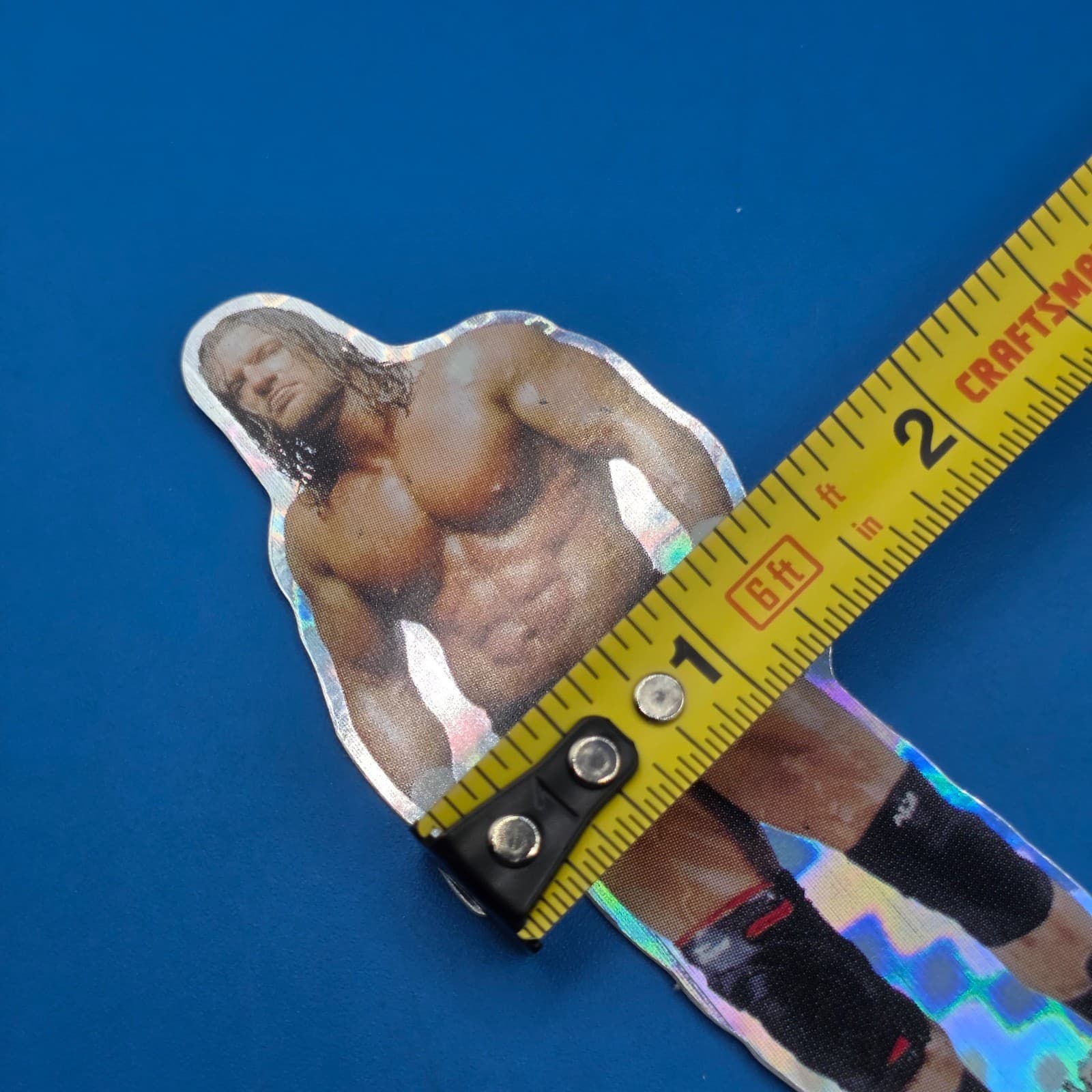 2000 WWF Wrestling vending machine sticker Triple H Hunter die cut prism swsw6 - Thumbnail 5