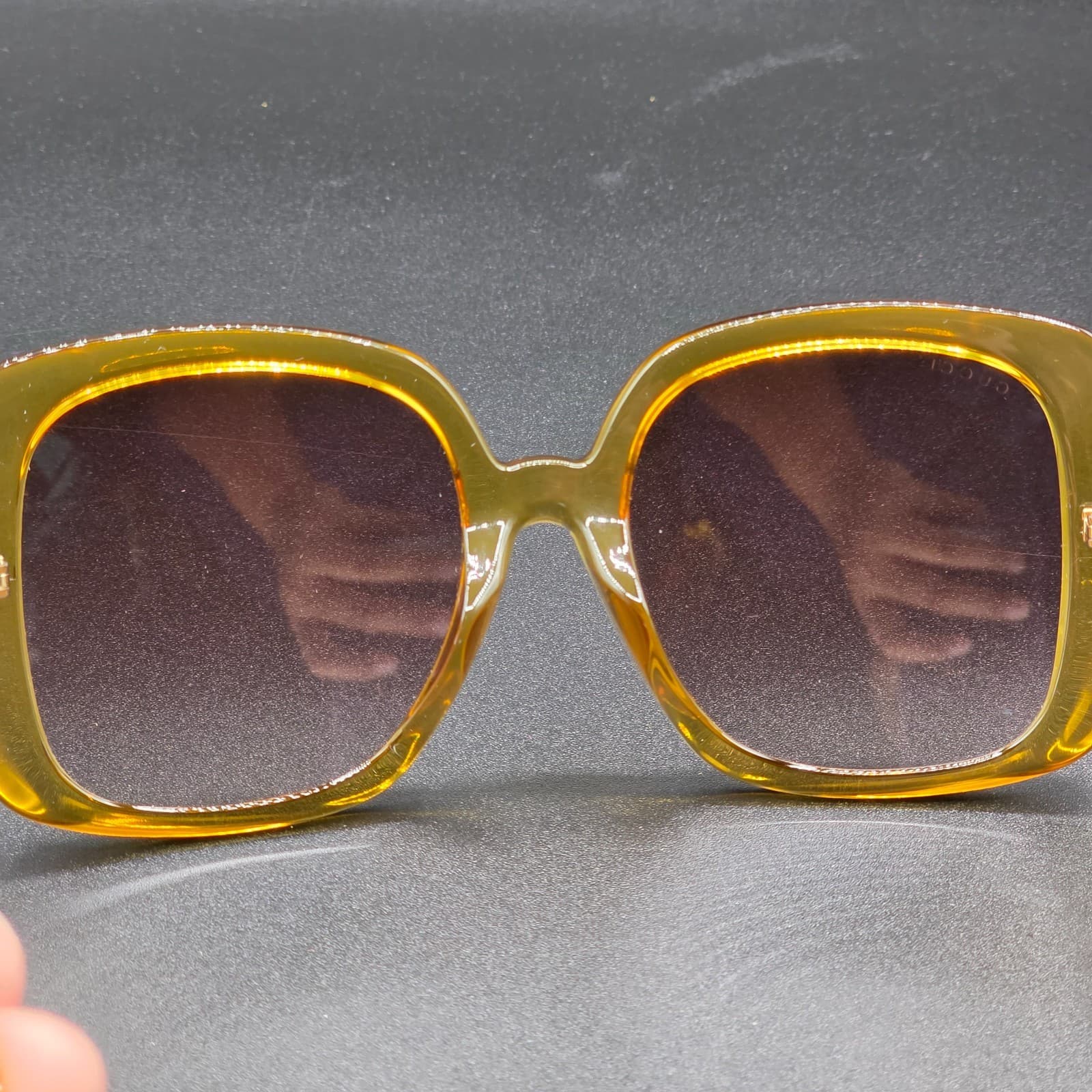 GUCCI Womens GG0714SA 003 Multi Color Square Gradient Sunglasses YELLOW RED - Thumbnail 10