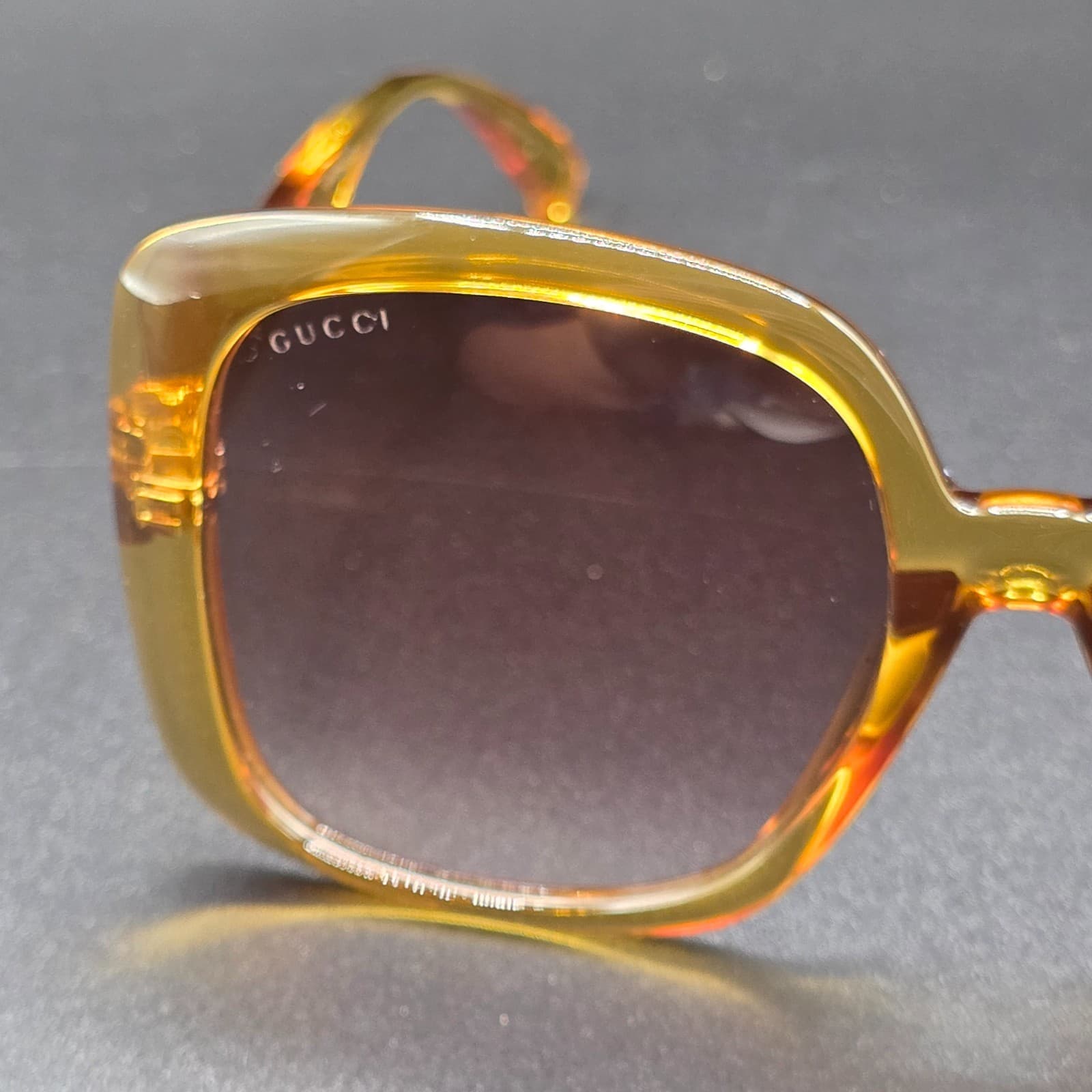 GUCCI Womens GG0714SA 003 Multi Color Square Gradient Sunglasses YELLOW RED - Thumbnail 14