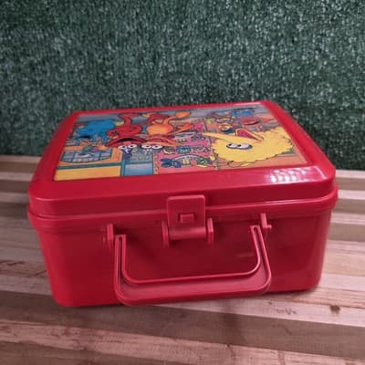 Vintage Sesame Street Red Aladdin Plastic Aladdin Lunchbox And Thermos - Thumbnail 6