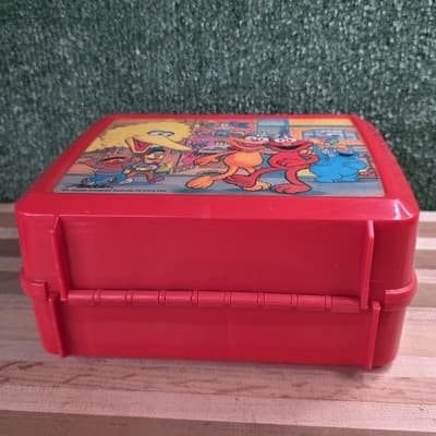 Vintage Sesame Street Red Aladdin Plastic Aladdin Lunchbox And Thermos - Thumbnail 8