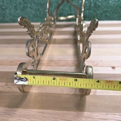 Vintage Brass Wine Bottle Holder Sleigh Frame Only 12.5 Inch Sled - Thumbnail 11