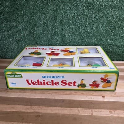 Vintage 90s SESAME STREET VEHICLE SET Bert Ernie Big Bird Cookie Monster car toy - Thumbnail 2