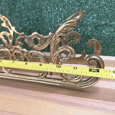 Vintage Brass Wine Bottle Holder Sleigh Frame Only 12.5 Inch Sled - Thumbnail 9