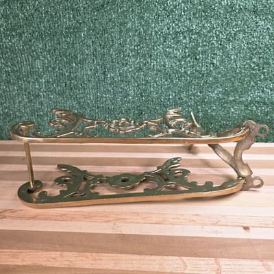 Vintage Brass Wine Bottle Holder Sleigh Frame Only 12.5 Inch Sled - Thumbnail 8
