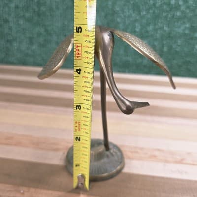 Vtg MCM Brass Crane Heron Egret Figure Mid Century Modern Beach Shore Coastal - Thumbnail 7
