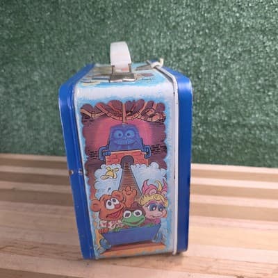 Vintage 1985 Jim Henson's Muppet Babies Metal Lunch Box Tin With Thermos Kermit - Thumbnail 3