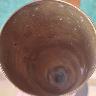 2 Vintage 9.25" Brass Toasting Champagne Flute Stemmed Goblet - Thumbnail 7