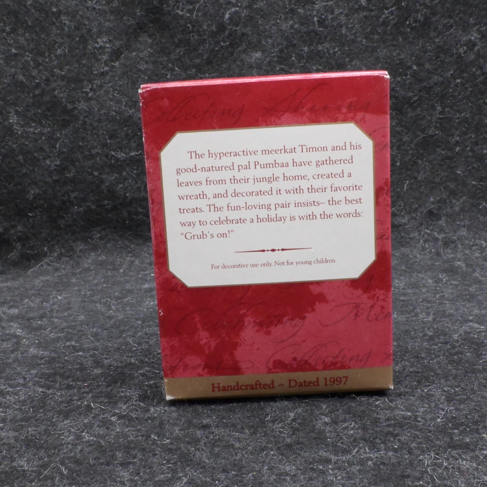 1997 Timon and Pumbaa Hallmark Ornament Disney Lion King - Thumbnail 3