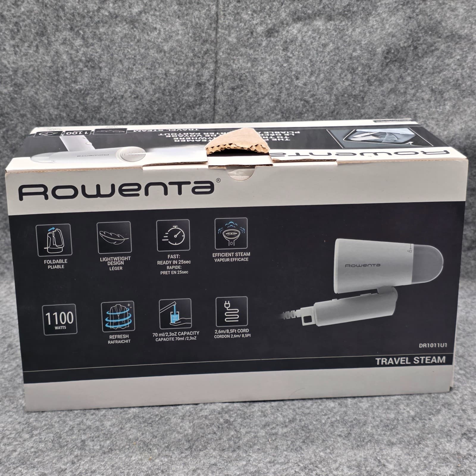 Rowenta Handheld Garment Steamer for Clothes Travel Steam WHITE - Thumbnail 3