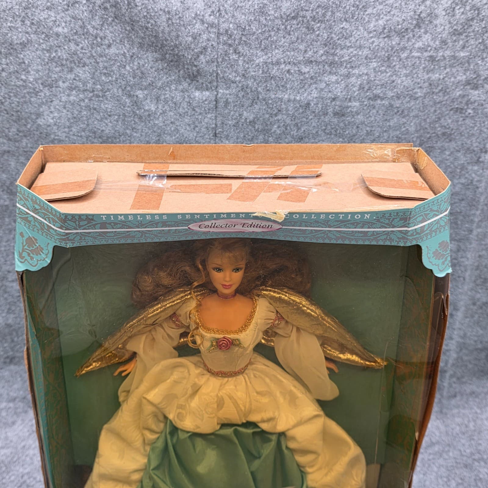 YELLOWED Mattel 1998 Barbie Angel of Joy Doll #19633 Timeless Sentiments Vintage - Thumbnail 4